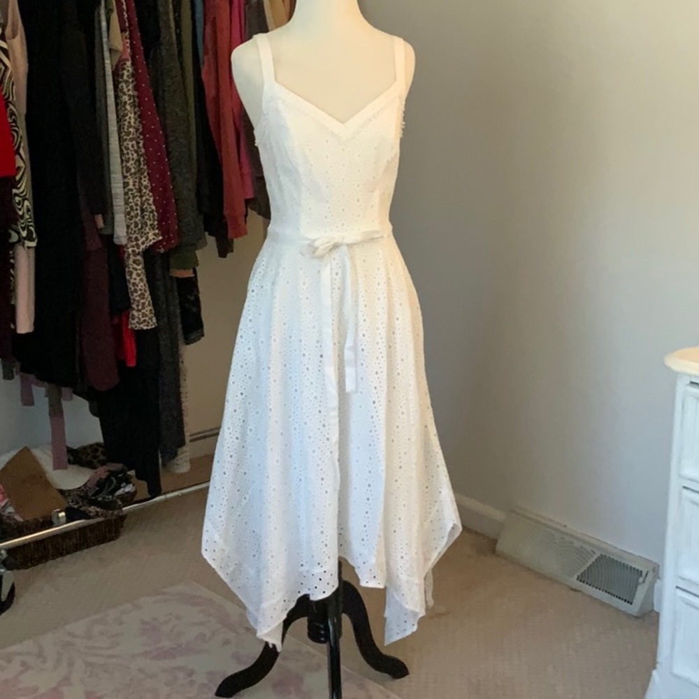 WHBM WHITE EYELET DRESS